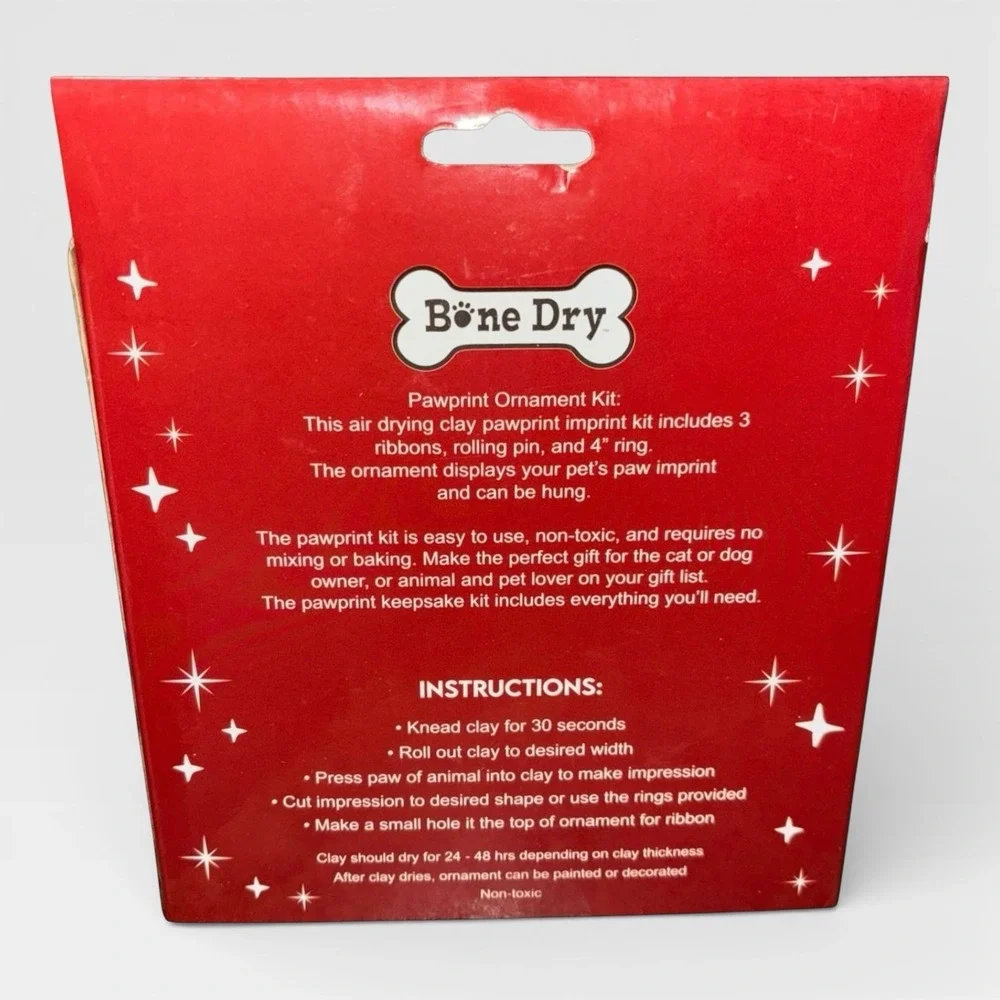 NIB Create Your Own Pawprint Ornament Kit DIY Christmas Pet Keepsake Dog Cat NEW